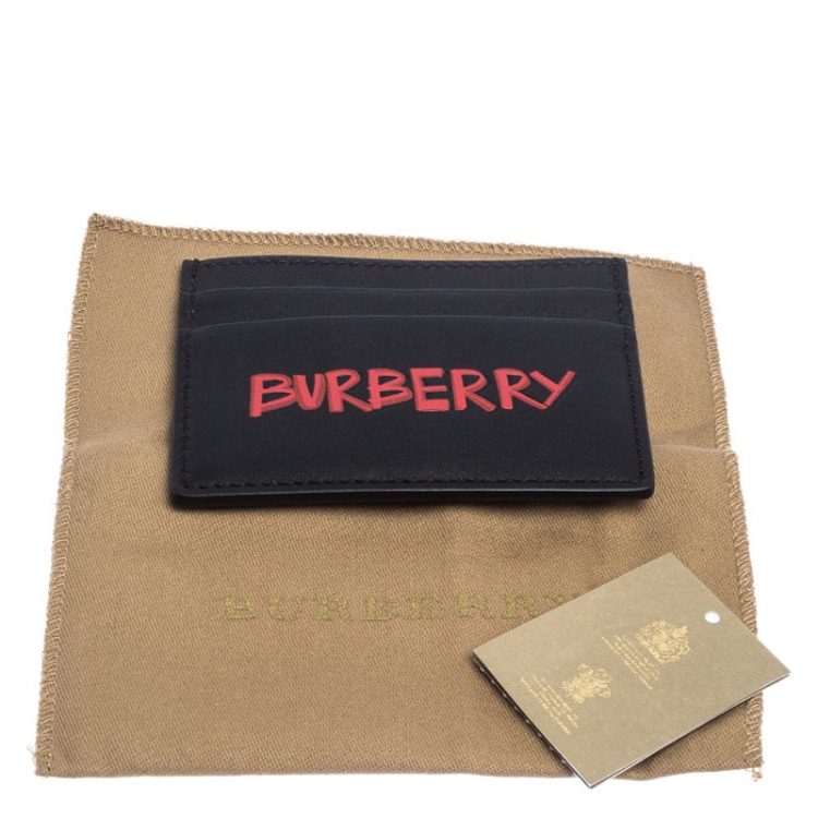 Pre Owned Burberry Black Leather Card Case