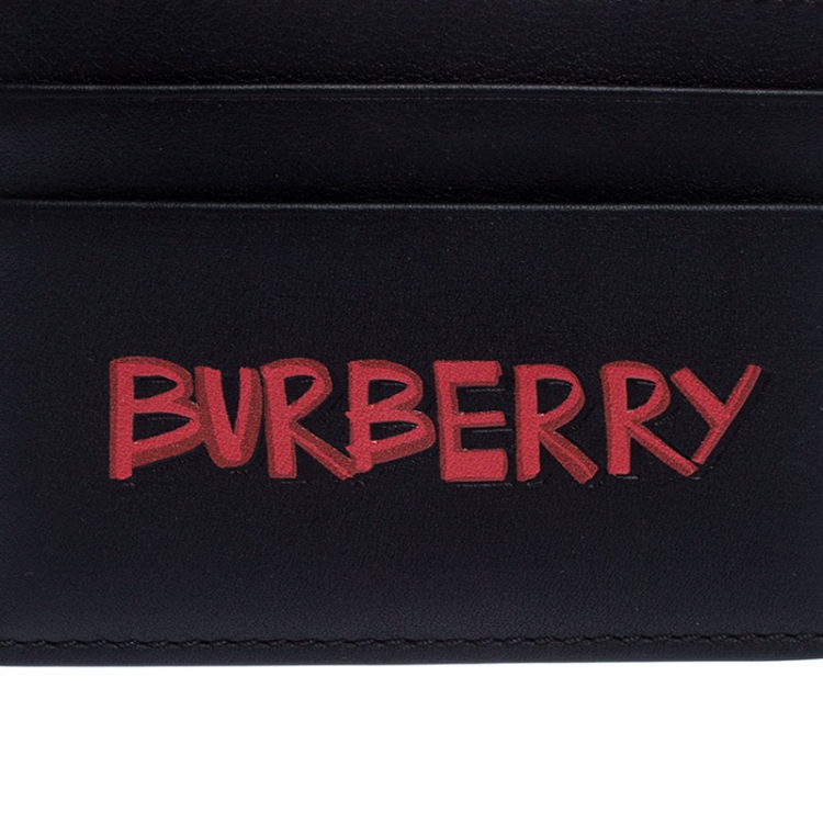 Pre Owned Burberry Black Leather Card Case
