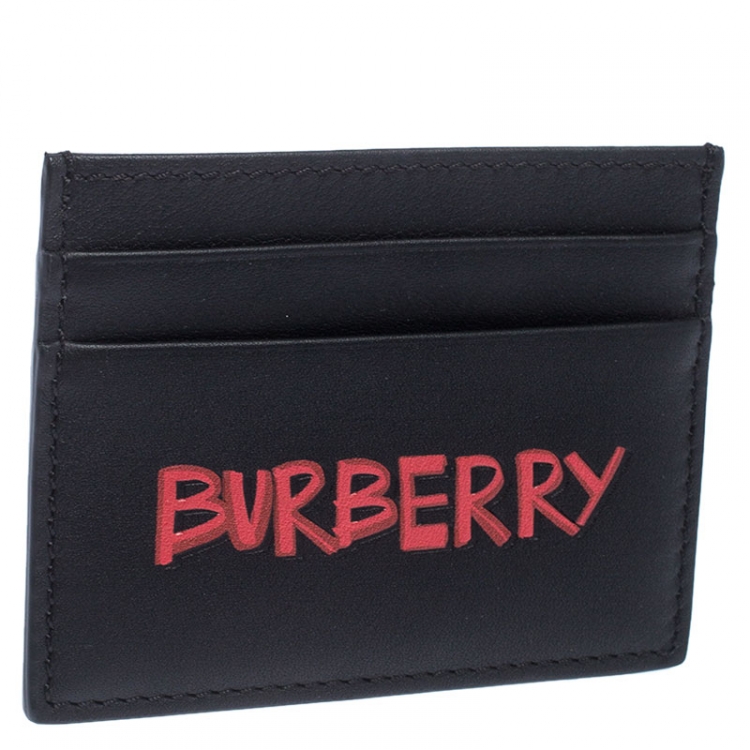 Pre Owned Burberry Black Leather Card Case