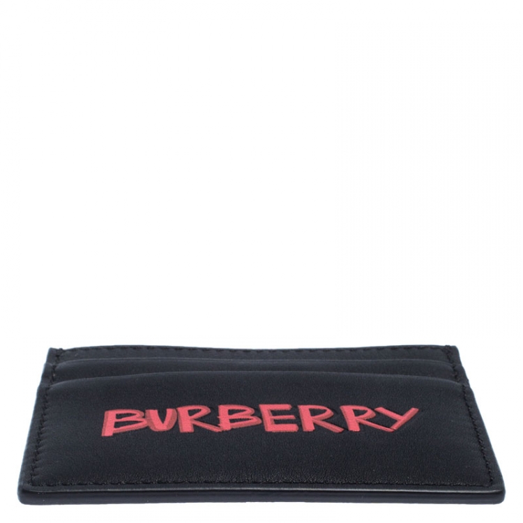 Pre Owned Burberry Black Leather Card Case