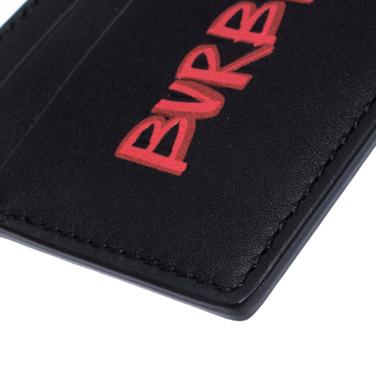 Pre Owned Burberry Black Leather Card Case
