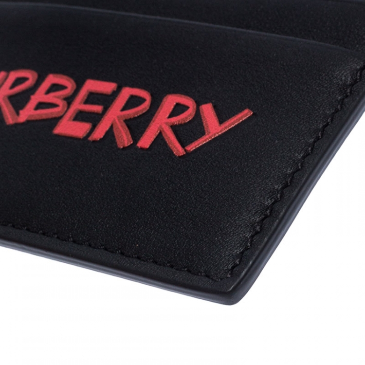 Pre Owned Burberry Black Leather Card Case