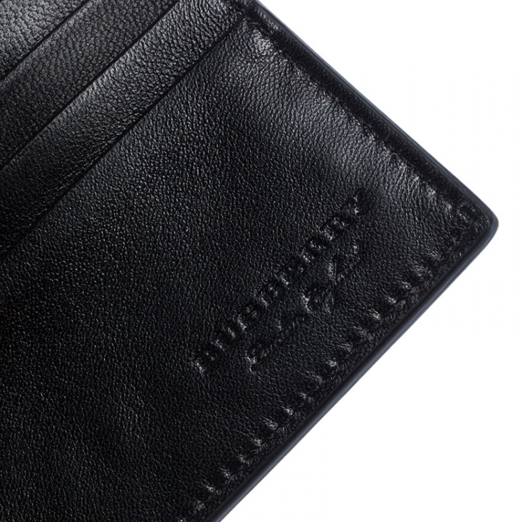 Pre Owned Burberry Black Leather Studs Bifold Wallet