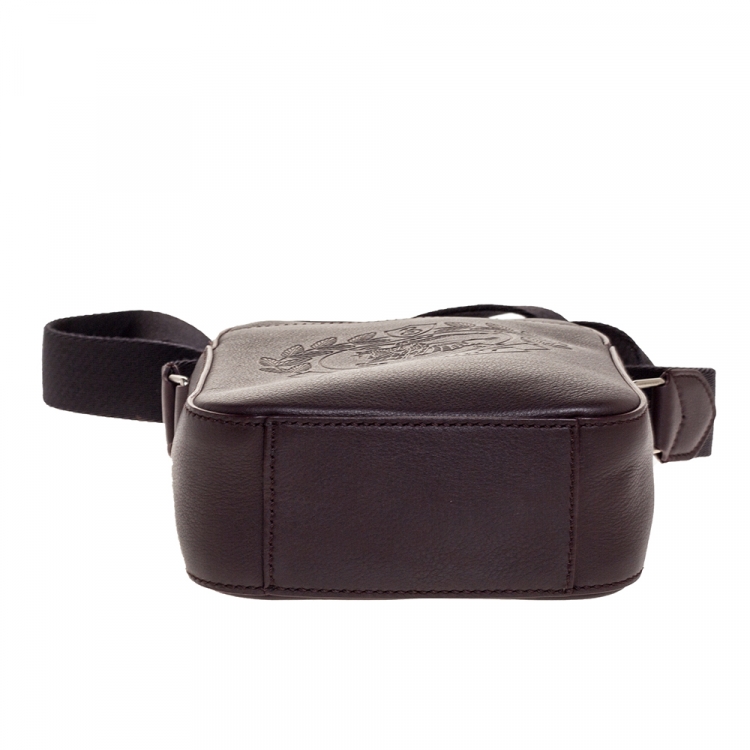 Pre Owned Burberry Oxblood Leather Thornton Crossbody Bag 