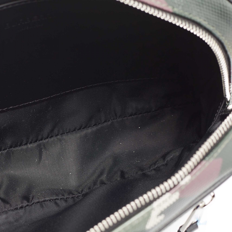 Pre Owned Burberry Mangrove Green Coated Canvas and Leather West Belt Bag
