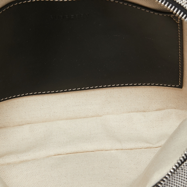 Pre Owned Burberry Grey Canvas and Leather West Belt Bag