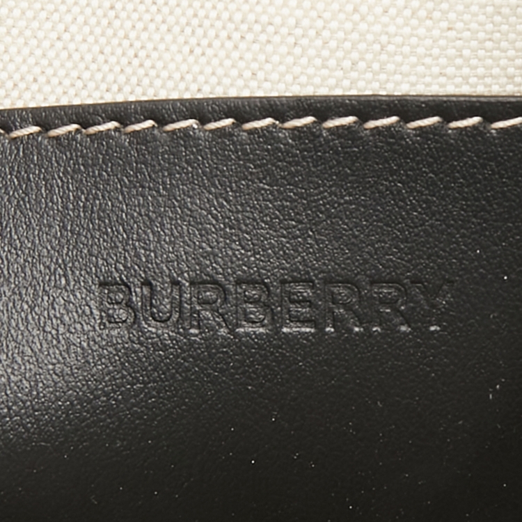 Pre Owned Burberry Grey Canvas and Leather West Belt Bag