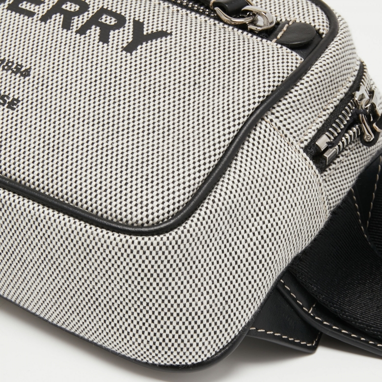 Pre Owned Burberry Grey Canvas and Leather West Belt Bag