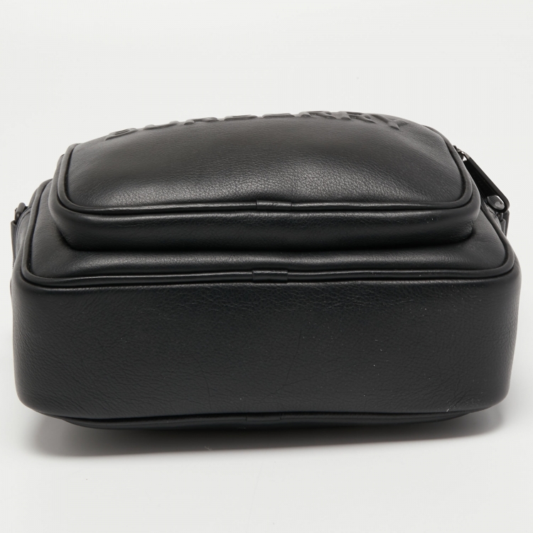 Pre Owned Burberry Black Leather Paddy Crossbody Bag