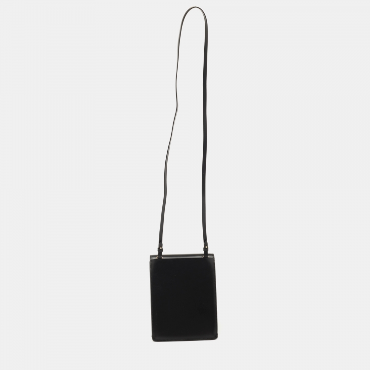 Pre Owned Burberry Black Leather Grace Messenger Bag
