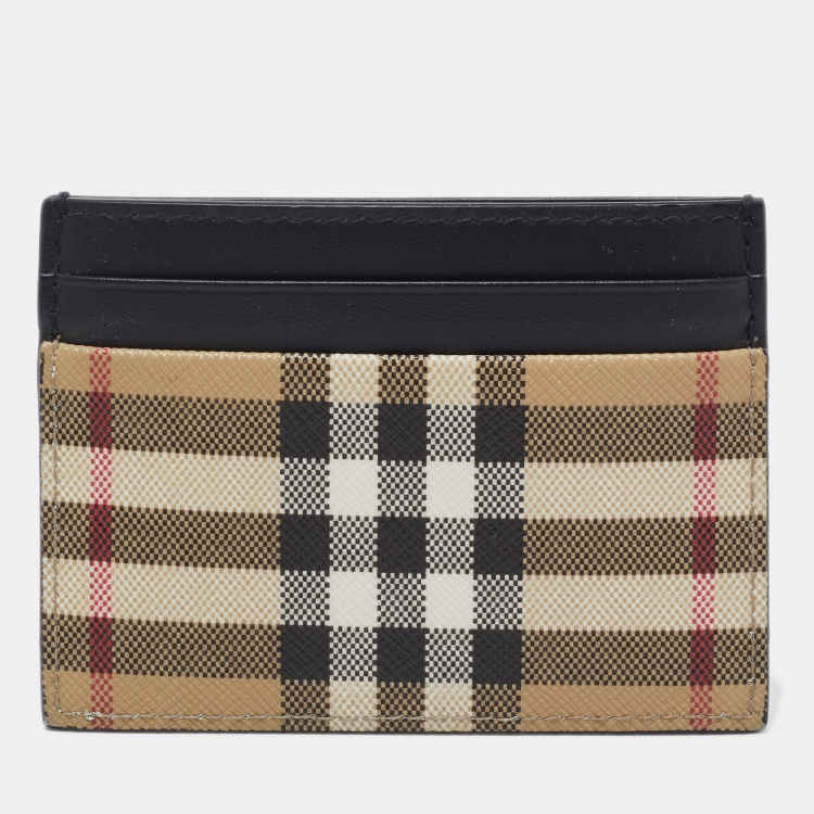 Burberry Black/Beige Haymarket Check Bifold Wallet Burberry