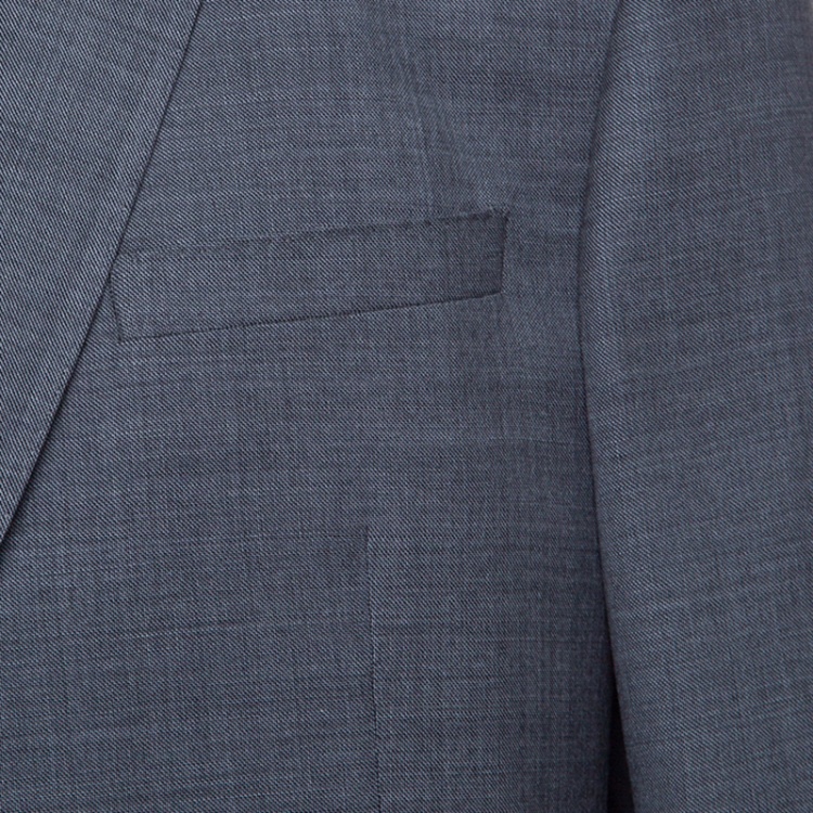 Pre Owned Burberry London Grey Melange Wool Tailored Suit XXL