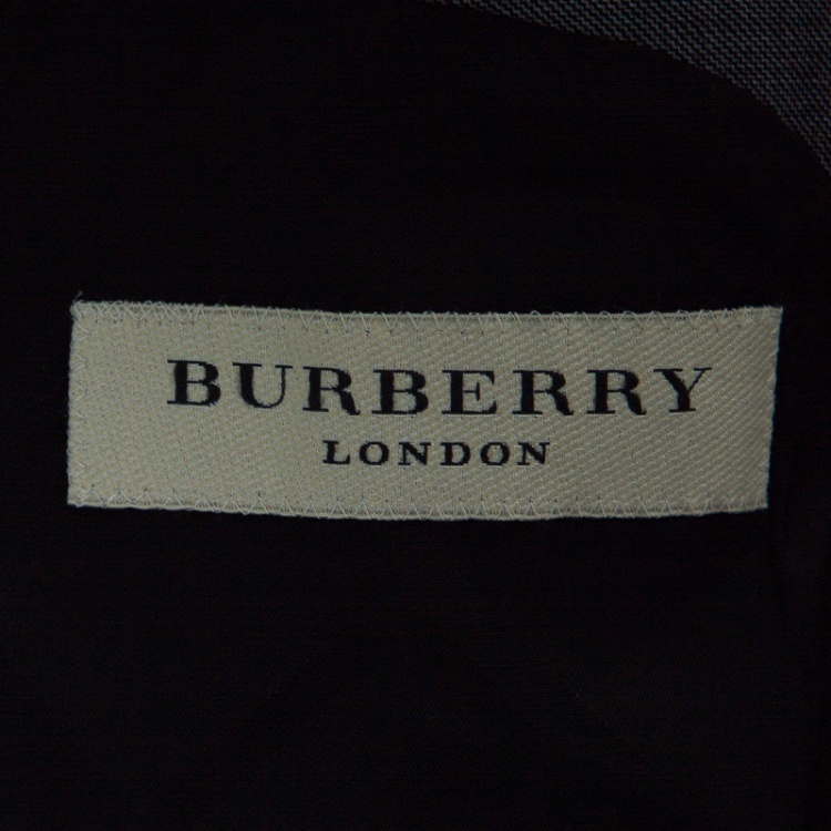 Pre Owned Burberry London Grey Melange Wool Tailored Suit XXL