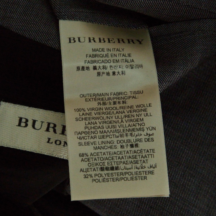 Pre Owned Burberry London Grey Melange Wool Tailored Suit XXL