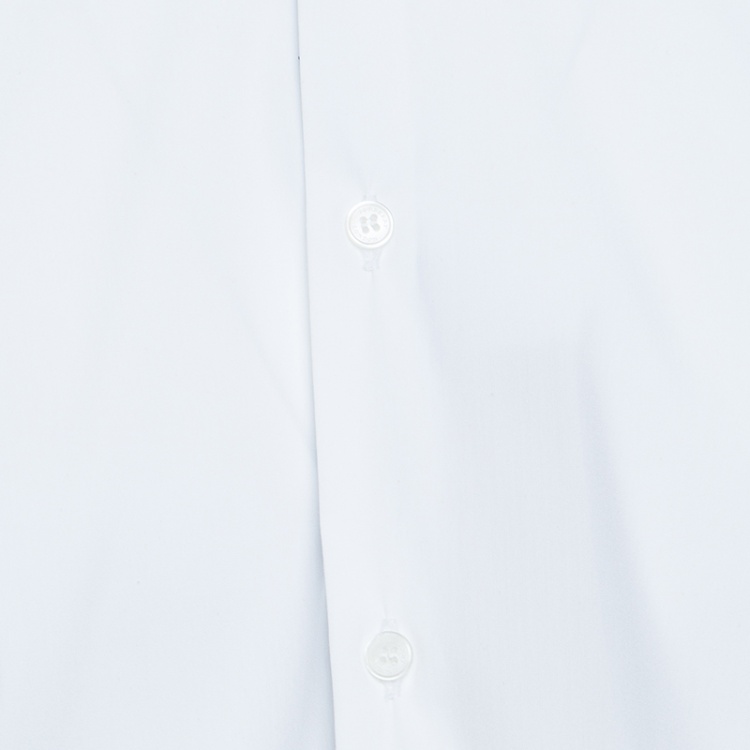 Pre Owned Burberry London White Stretch Cotton Blend Long Sleeve Button Front Shirt XXL