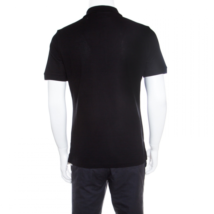 Pre Owned Burberry Black Honeycomb Knit Henningford Polo T-Shirt XL