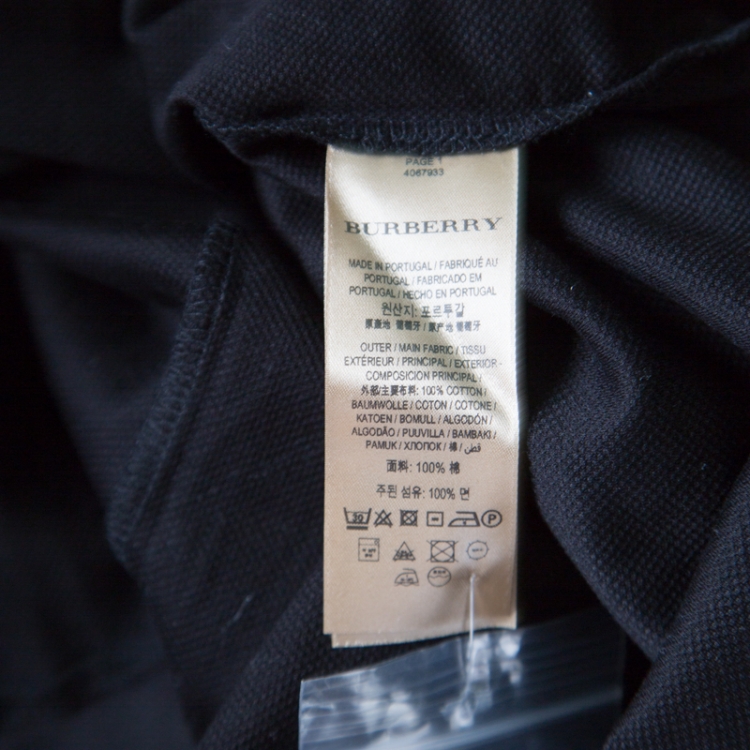 Pre Owned Burberry Black Honeycomb Knit Henningford Polo T-Shirt XL