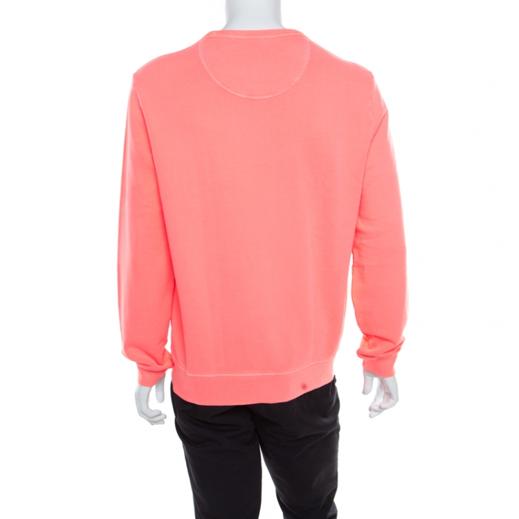 Pre Owned Burberry Bright Neon Clement Scribbled Logo Print Rennie Sweatshirt M