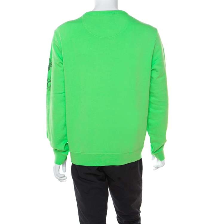 Pre Owned Burberry Bright Apple Green Doodle Print Madon Sweatshirt M
