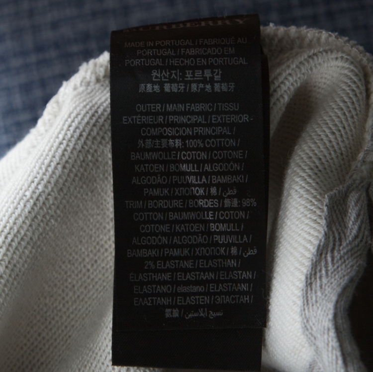 Pre Owned Burberry Grey Knit Embroidered Detail Crew Neck Sweatshirt XL