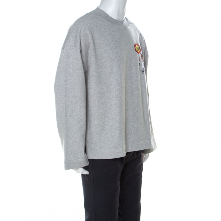 vedtage Vanærende pint Burberry Grey Knit Embroidered Detail Crew Neck Sweatshirt XL Burberry | TLC
