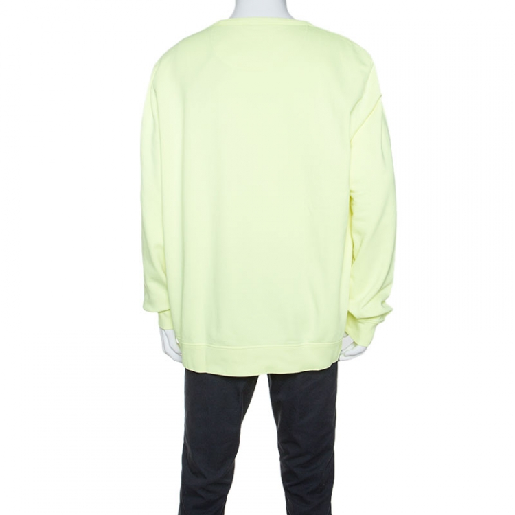مملوكة مسبقًا Burberry Neon Yellow Doodle Printed Cotton Sweatshirt XXXL