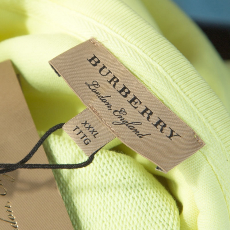 مملوكة مسبقًا Burberry Neon Yellow Doodle Printed Cotton Sweatshirt XXXL