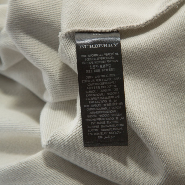 Pre Owned Burberry Grey Knit Embroidered Detail Crew Neck Sweatshirt L