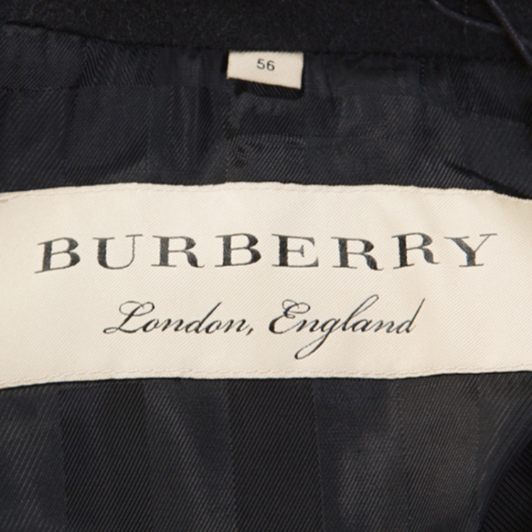 Pre Owned Burberry Black Wool Cashmere Trench Coat 3XL