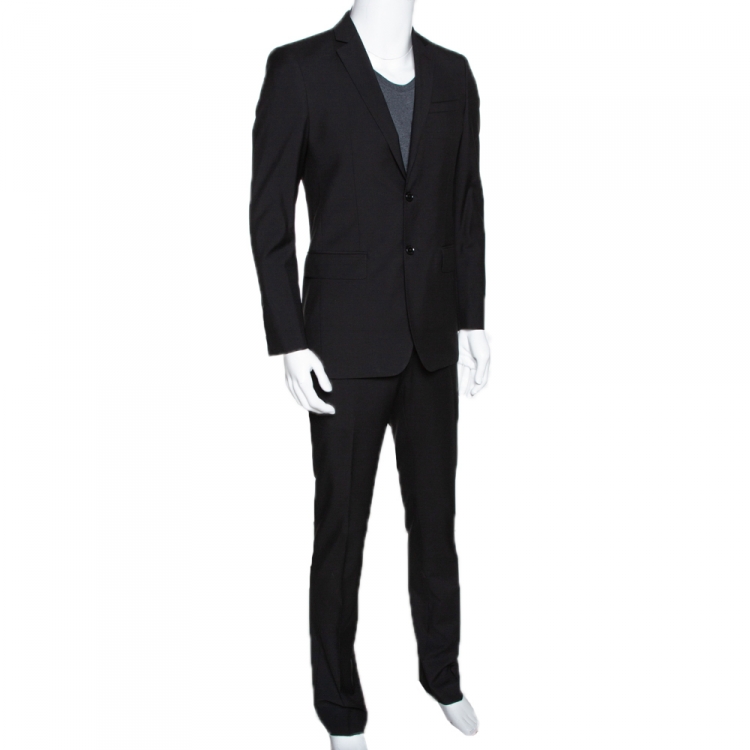 مملوكة مسبقًا Burberry Black Wool Contemporary Fit Milbury Suit S