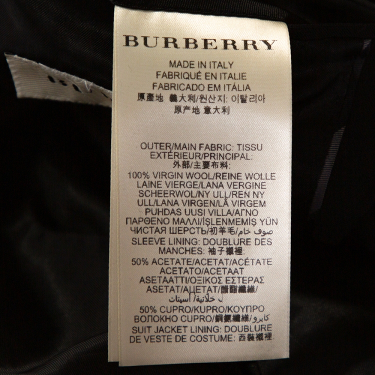 مملوكة مسبقًا Burberry Black Wool Contemporary Fit Milbury Suit S