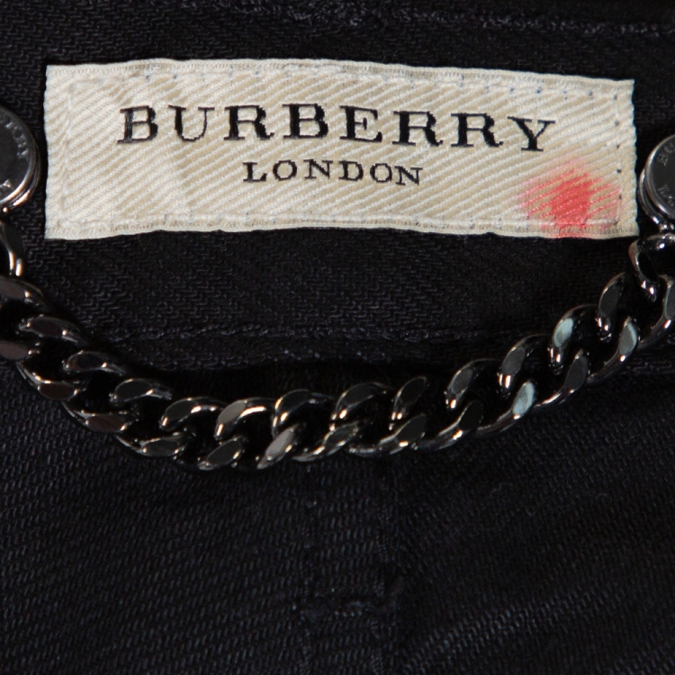Pre Owned Burberry Black Denim Slim Leg Steadman Jeans S