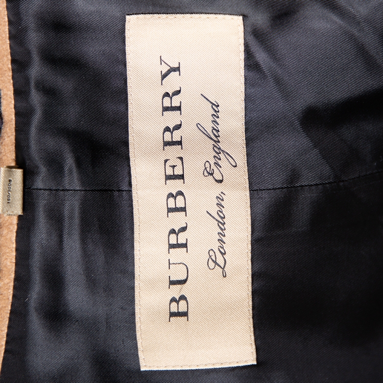 Pre Owned Burberry Camel Brown Cashmere Double Breasted Coat XXL