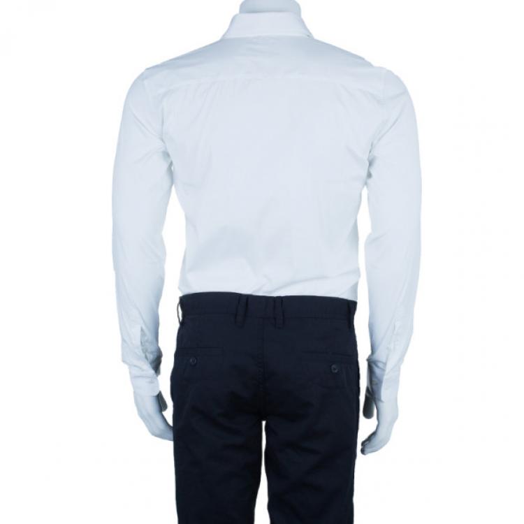 Pre Owned Burberry White Tailored Fit Men's Shirt EU38