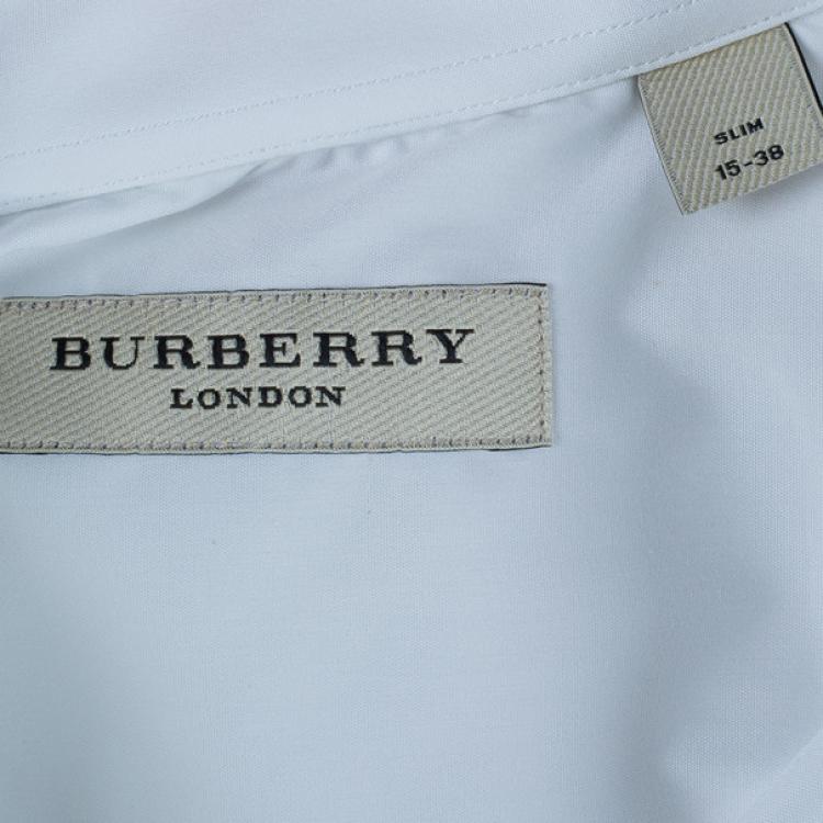 Pre Owned Burberry White Tailored Fit Men's Shirt EU38