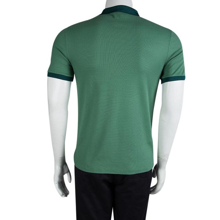 Pre Owned Burberry London Aqua Green Contrast Collar Polo T-Shirt S