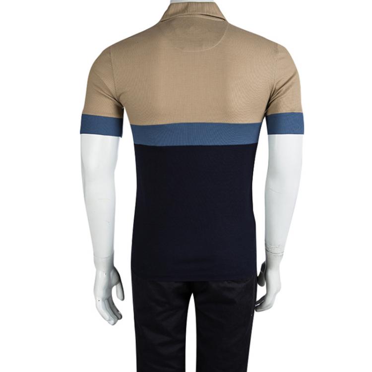 Pre Owned Burberry London Colorblock Honeycomb Knit Polo T-Shirt XS