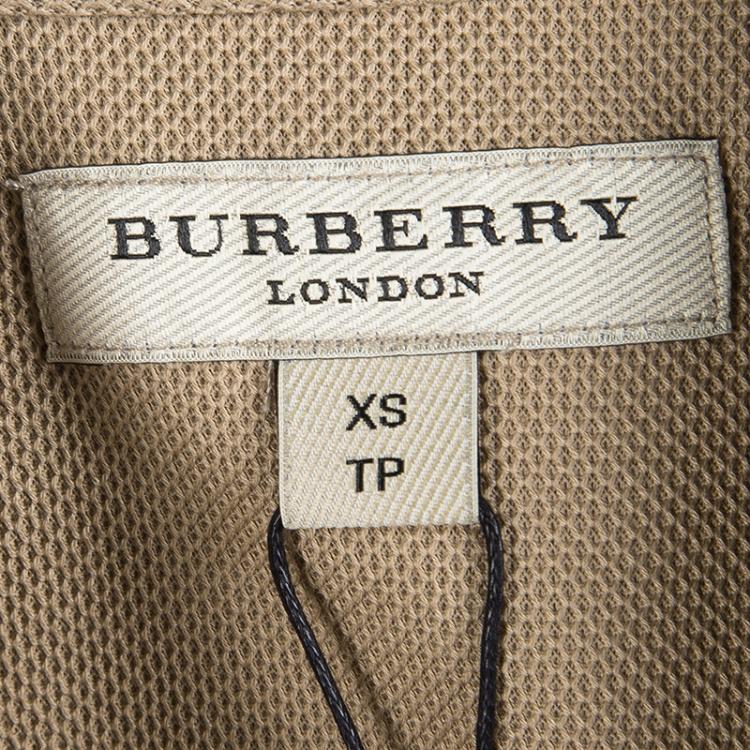 Pre Owned Burberry London Colorblock Honeycomb Knit Polo T-Shirt XS