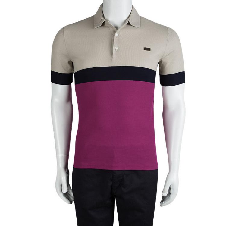 Burberry London Colorblock Honeycomb Knit Polo T-Shirt XS Burberry | TLC