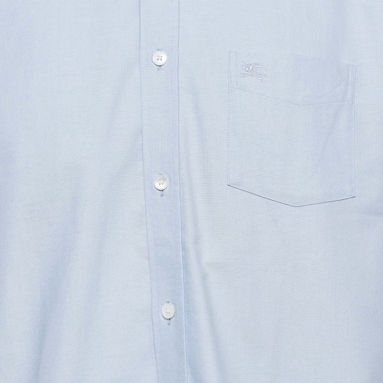 Pre Owned Burberry Blue Cotton Long Sleeve Button Front Shirt XL