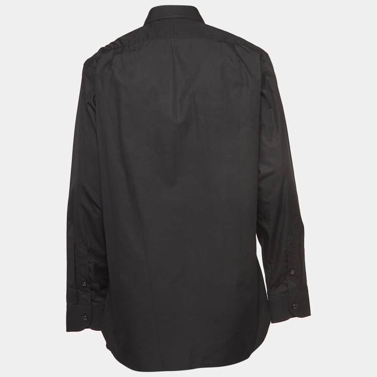 Pre Owned Burberry Black Cotton Filmore Long Sleeve Shirt 2XL