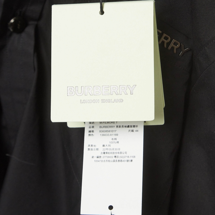 Pre Owned Burberry Black Cotton Filmore Long Sleeve Shirt 2XL