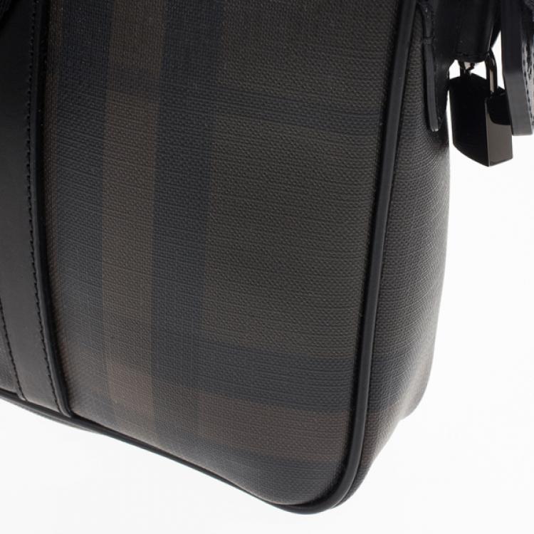 Pre Owned Burberry Smoked Check Newburg Briefcase