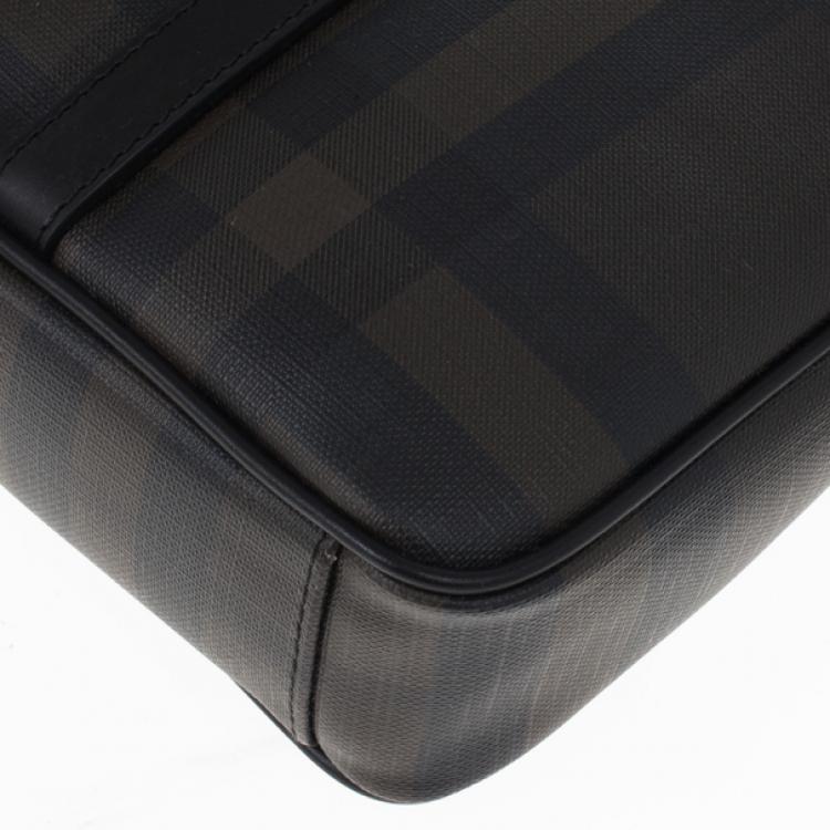 Pre Owned Burberry Smoked Check Newburg Briefcase