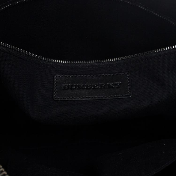 Pre Owned Burberry Smoked Check Newburg Briefcase