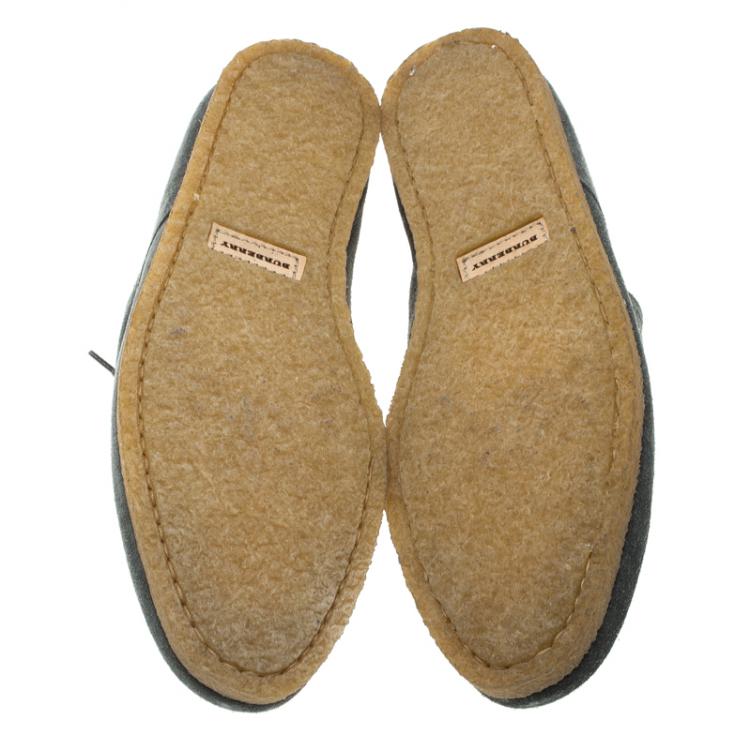 Pre Owned Burberry Grey Suede Tobias Loafers Size 44
