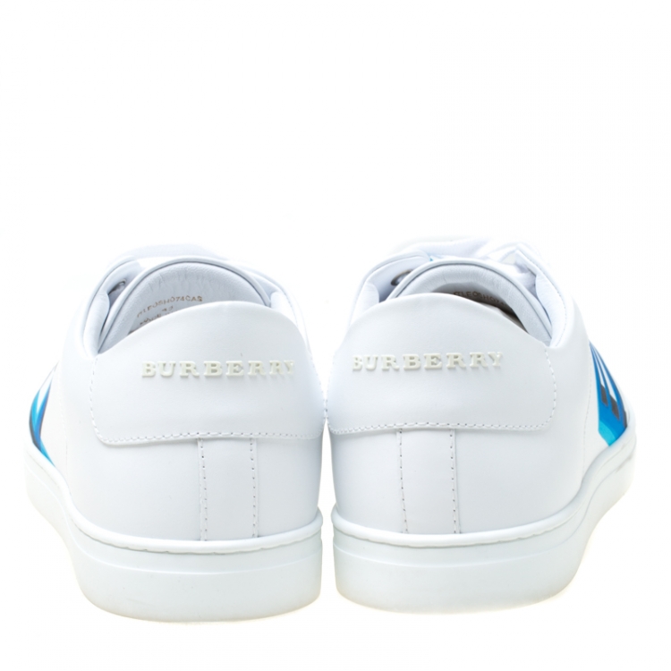 مملوكة مسبقًا Burberry White Leather Albert Sneakers Size 43.5