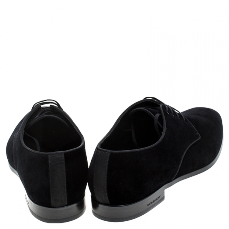 Pre Owned Burberry Black Velvet Menning Derby Size 43