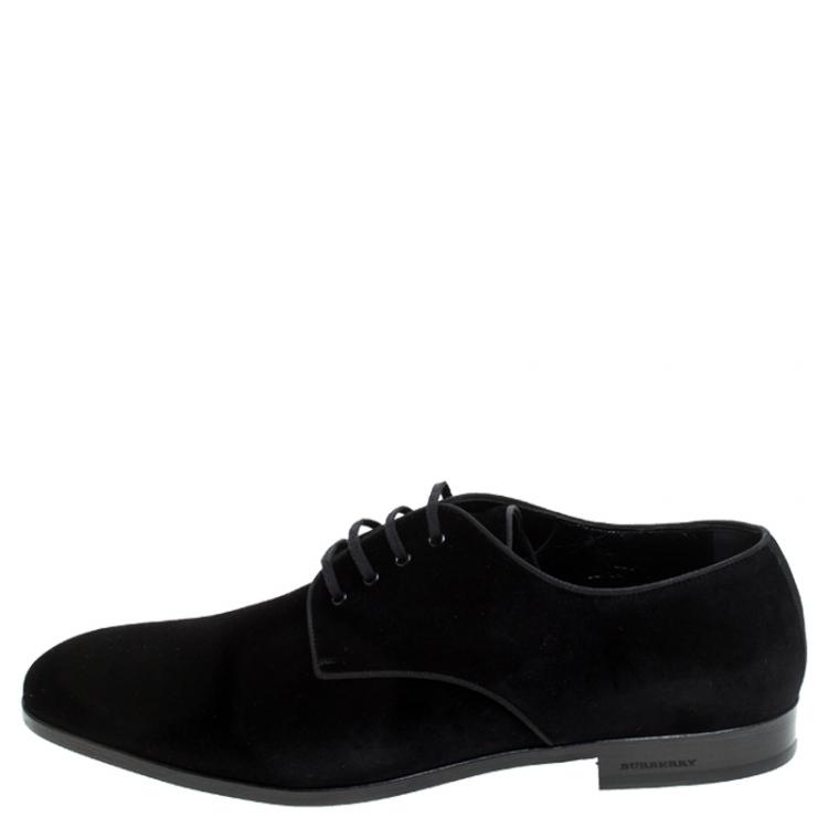 Pre Owned Burberry Black Velvet Menning Derby Size 43