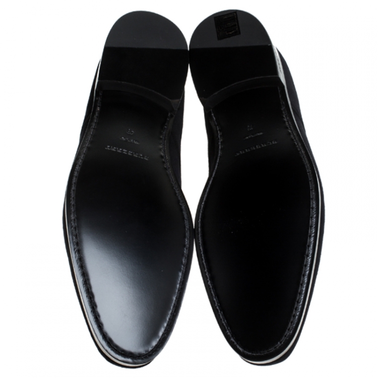 Pre Owned Burberry Black Velvet Menning Derby Size 43